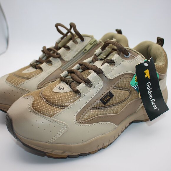 Golden Bear Zipper / Lace Sneakers, Tan, Size 25 JP / Size 9 US - Picture 2 of 9